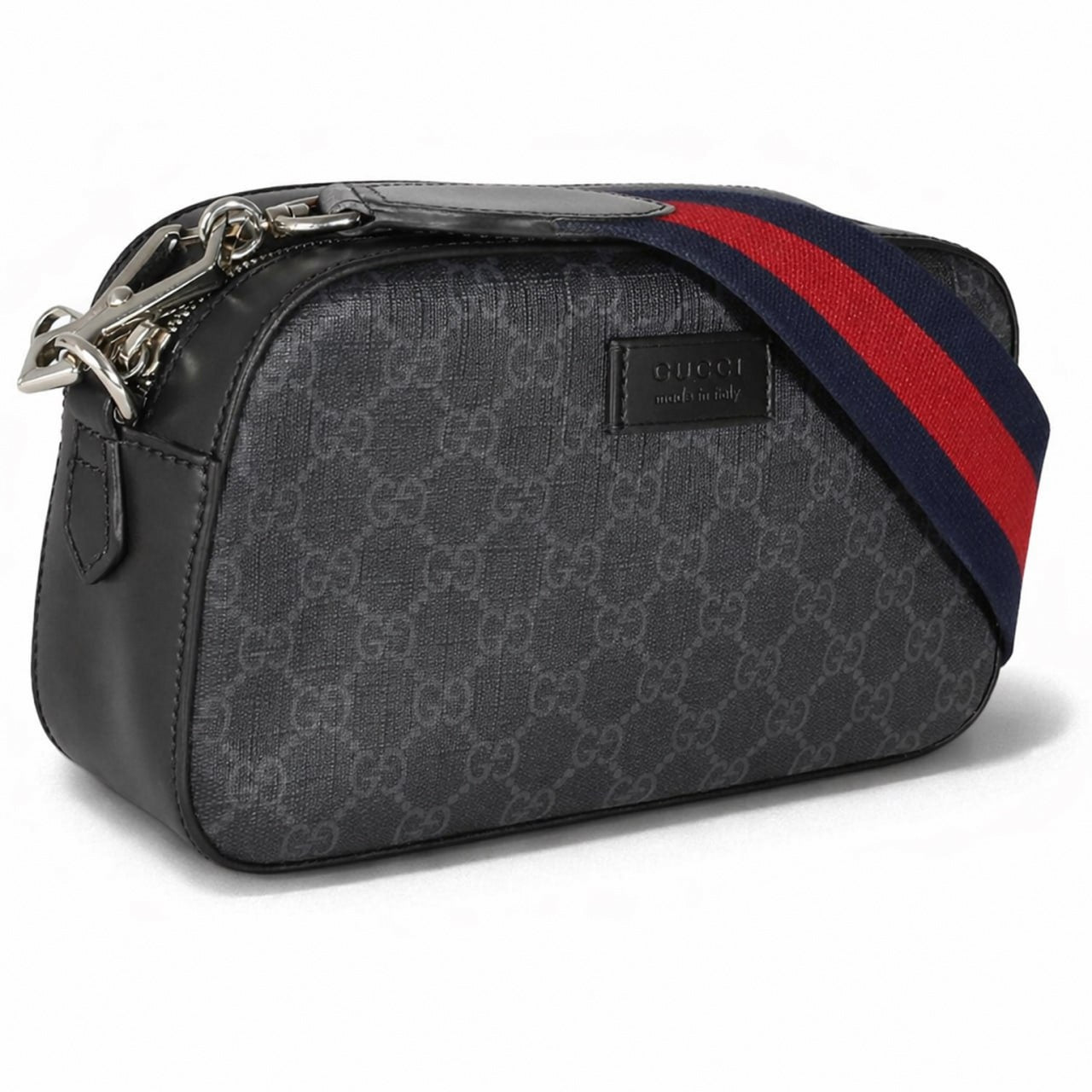 Supreme Canvas Crossbody Bag (Black/Grey)
