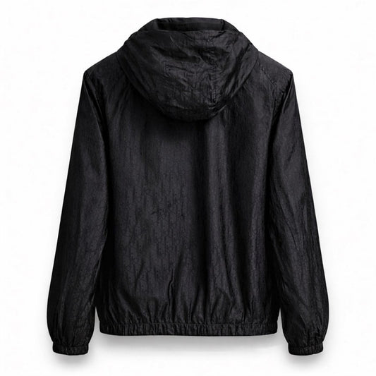 Oblique Hooded Windbreaker Jacket with Signature Sleeve Bands