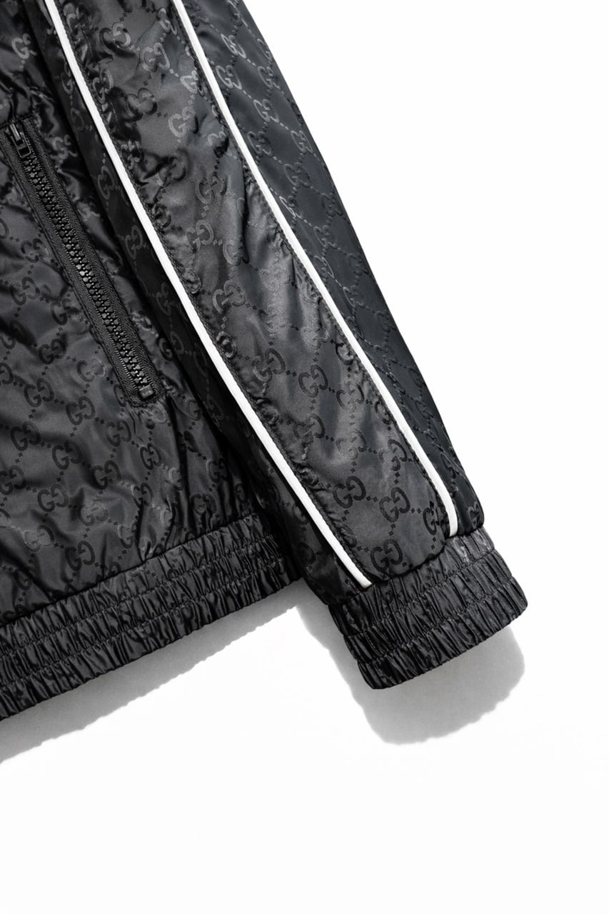 GG Monogram Hooded Zip Jacket – Black
