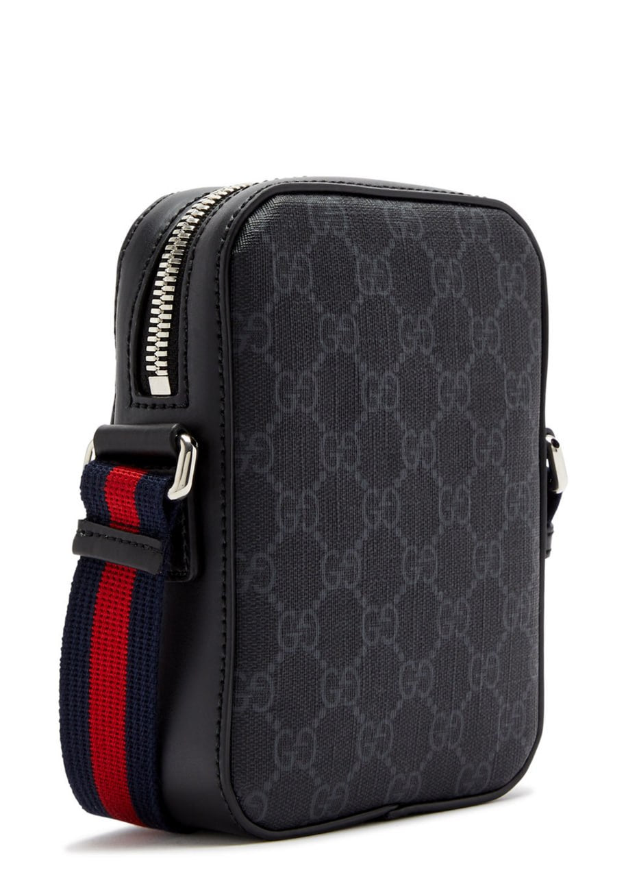Supreme Mini Crossbody Bag with Web Strap (Black/Grey)