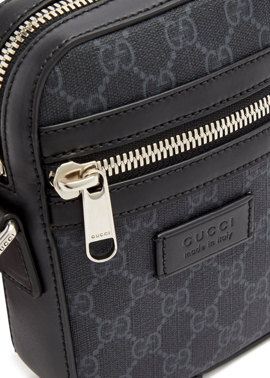 Supreme Mini Crossbody Bag with Web Strap (Black/Grey)