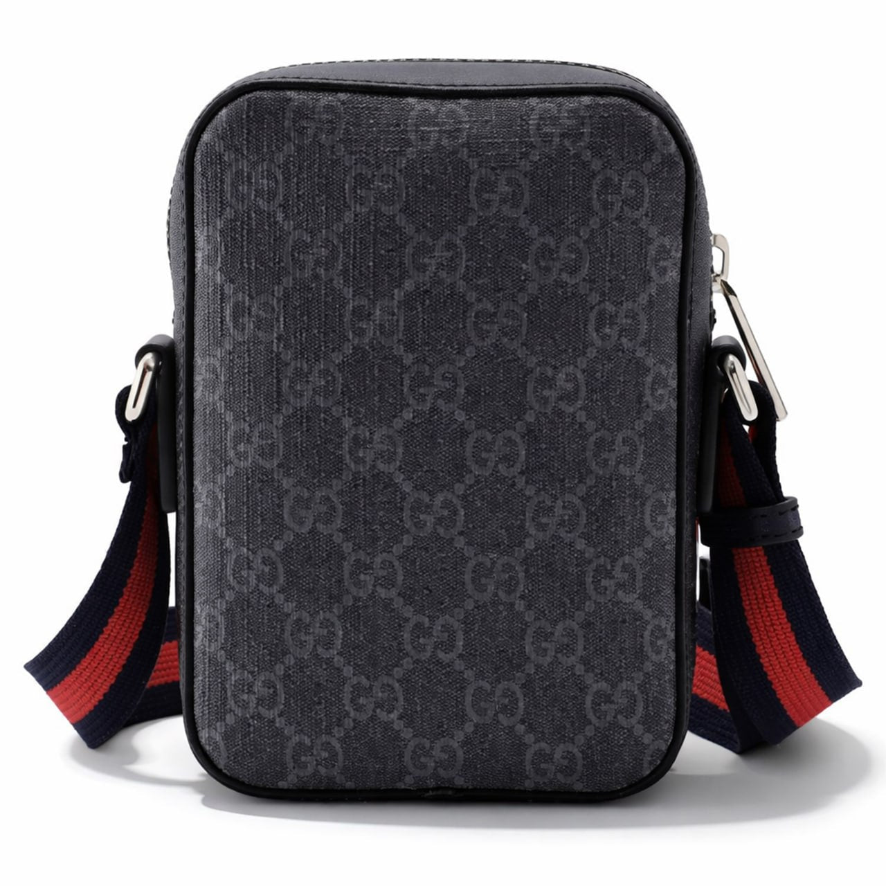 Supreme Mini Crossbody Bag with Web Strap (Black/Grey)