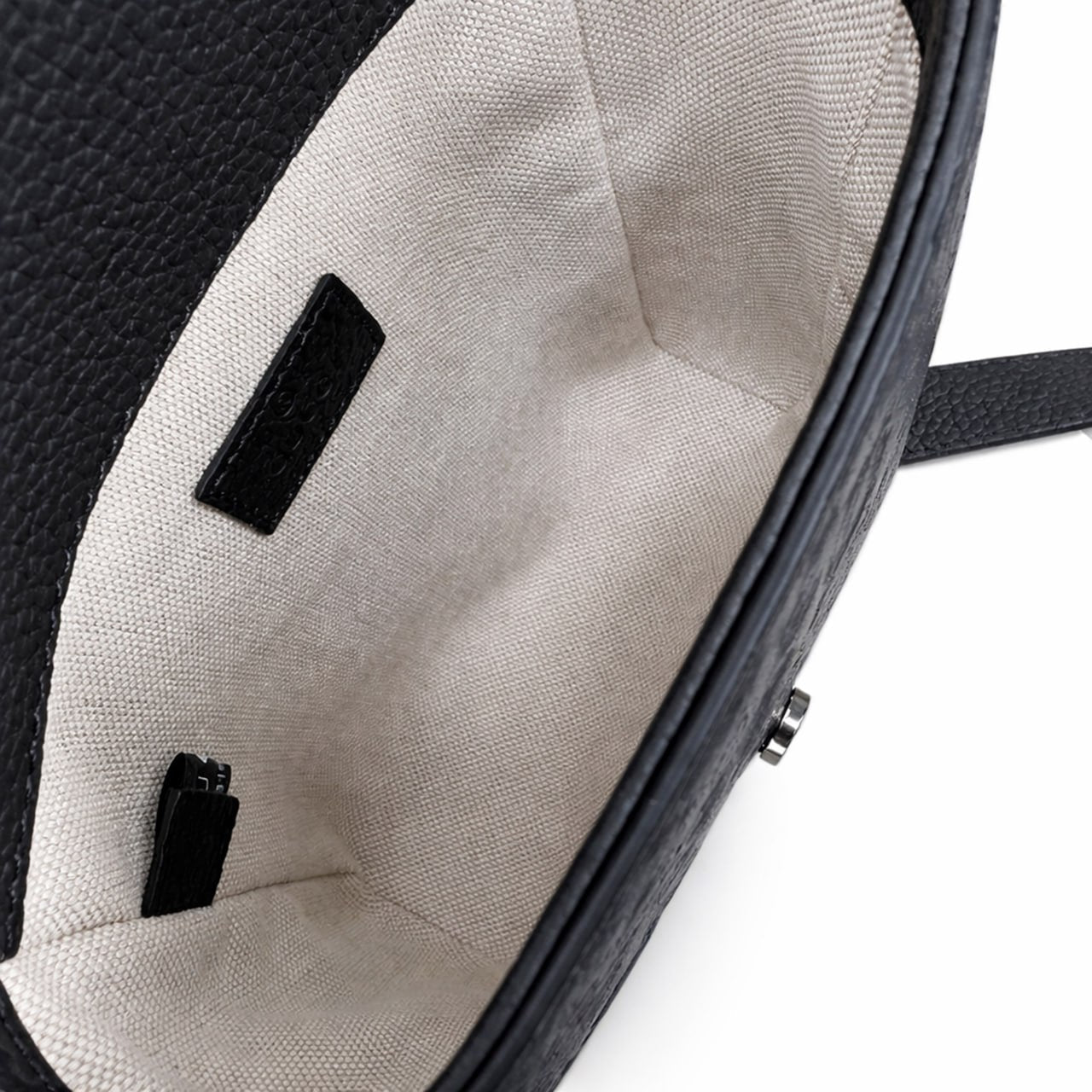 Embossed Leather Mini Crossbody Bag (Black)