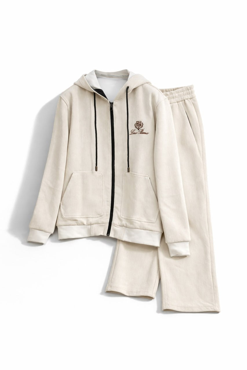Ivory Heritage Zip Hoodie & Jogger Set