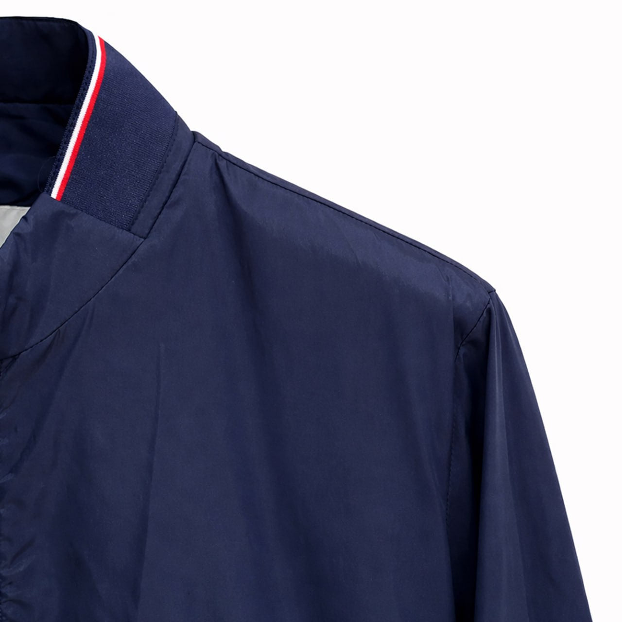 Classic Nylon Bomber Jacket – Navy Blue