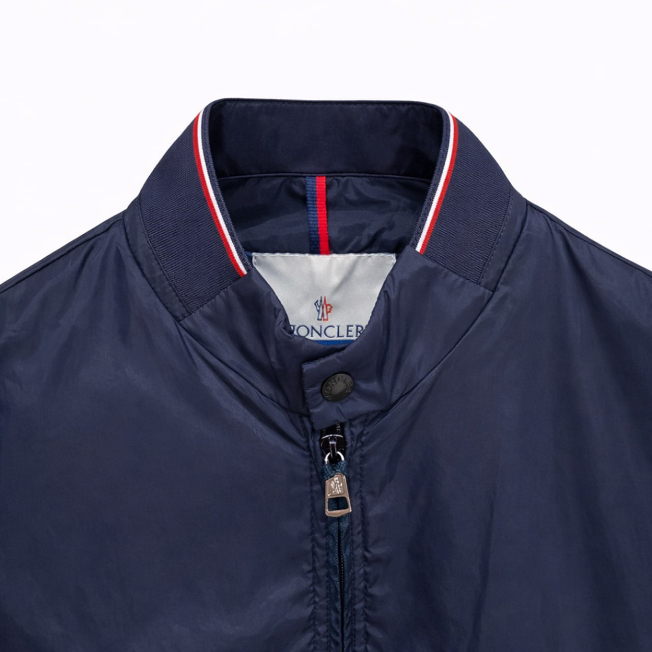 Classic Nylon Bomber Jacket – Navy Blue
