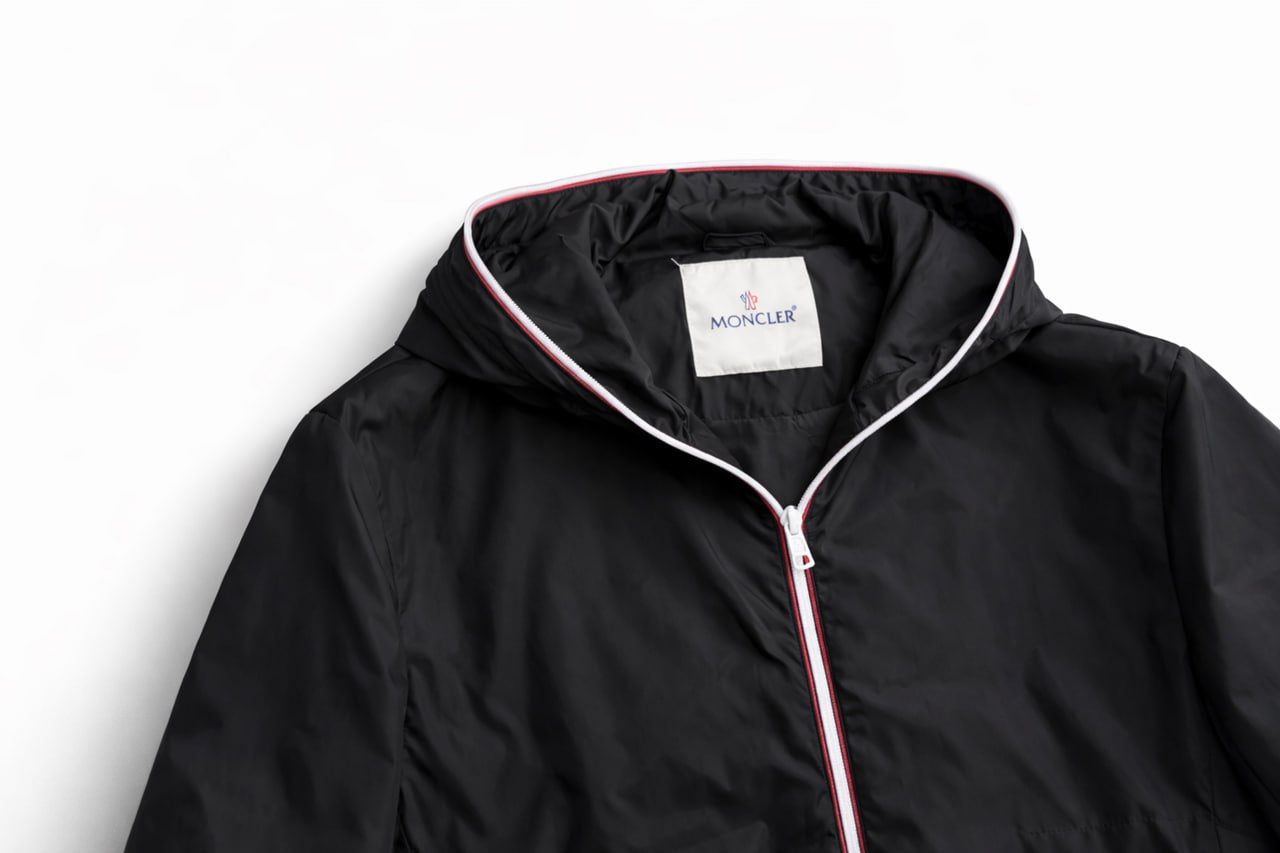 Hooded Nylon Jacket – Black