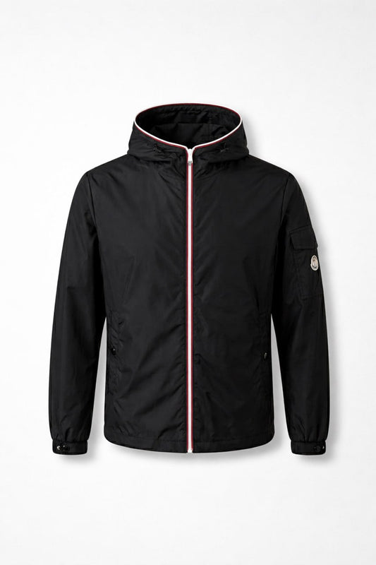 Hooded Nylon Jacket – Black