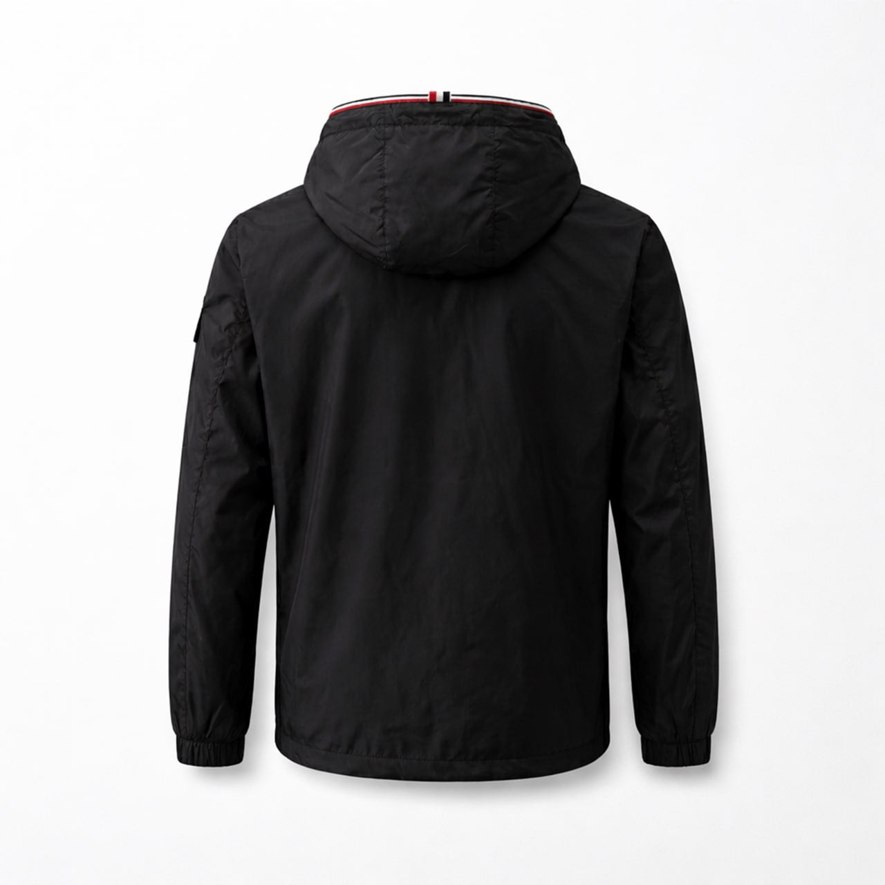 Hooded Nylon Jacket – Black