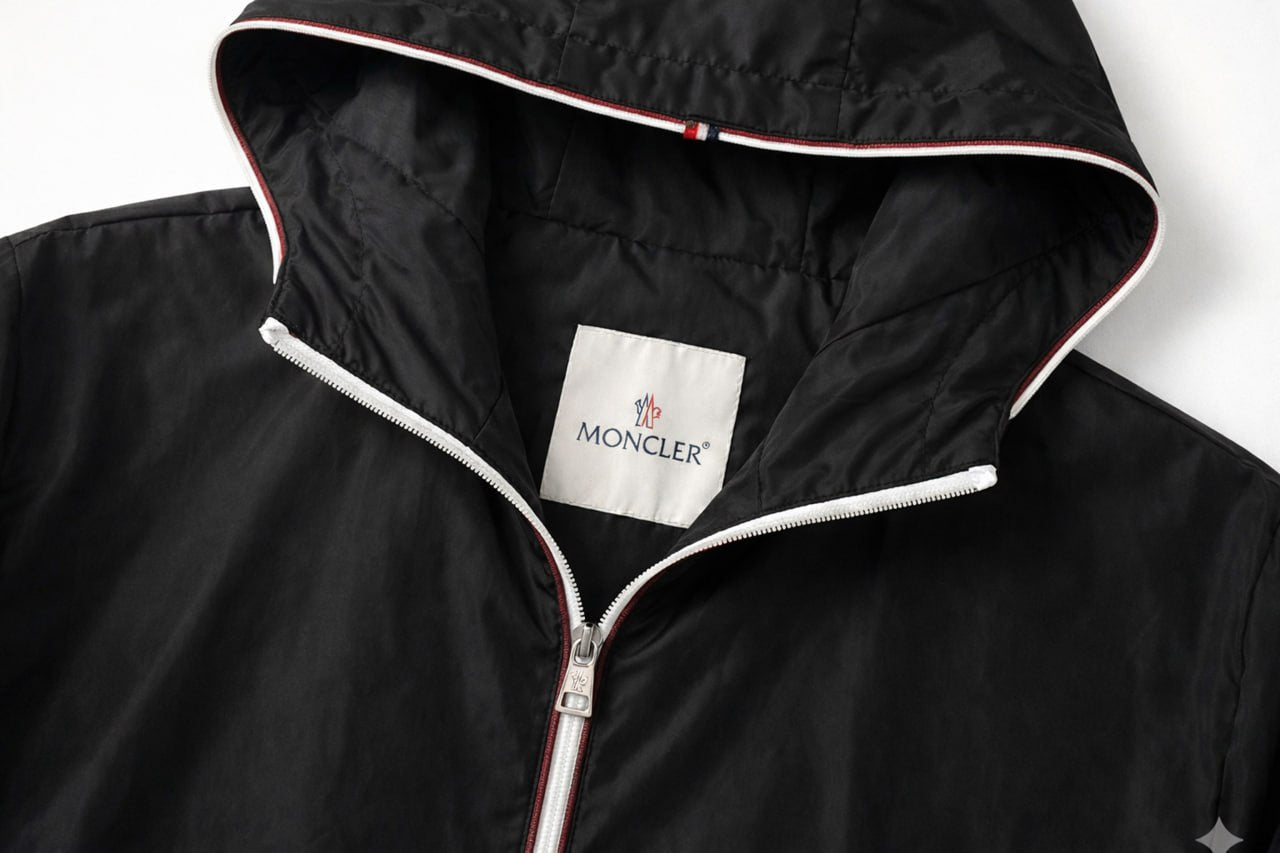 Hooded Nylon Jacket – Black
