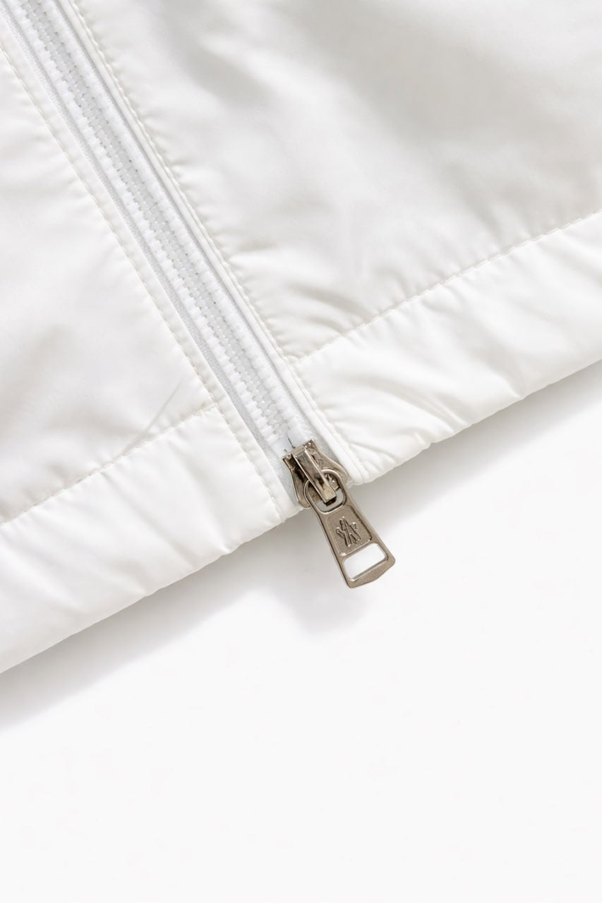 Tricolour Stripe Hooded Jacket – White