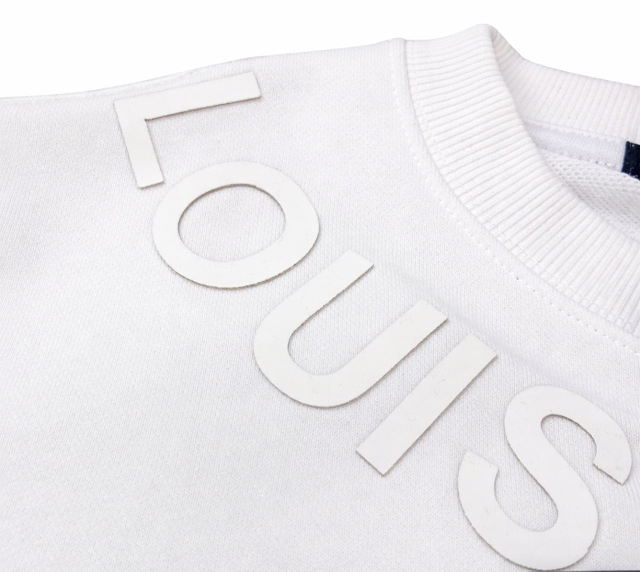 LV Tonal Logo Crewneck Sweatshirt – White