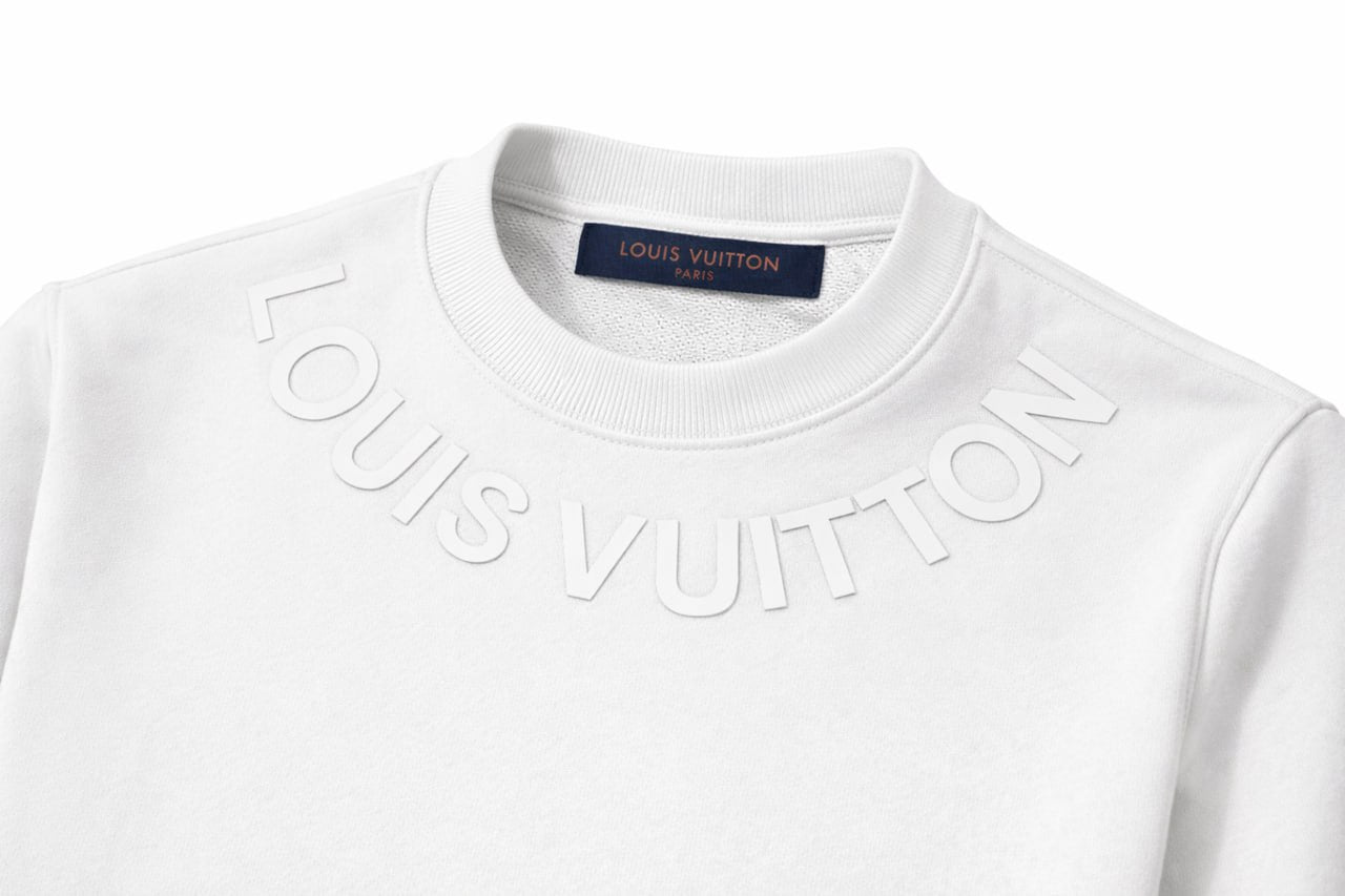 LV Tonal Logo Crewneck Sweatshirt – White