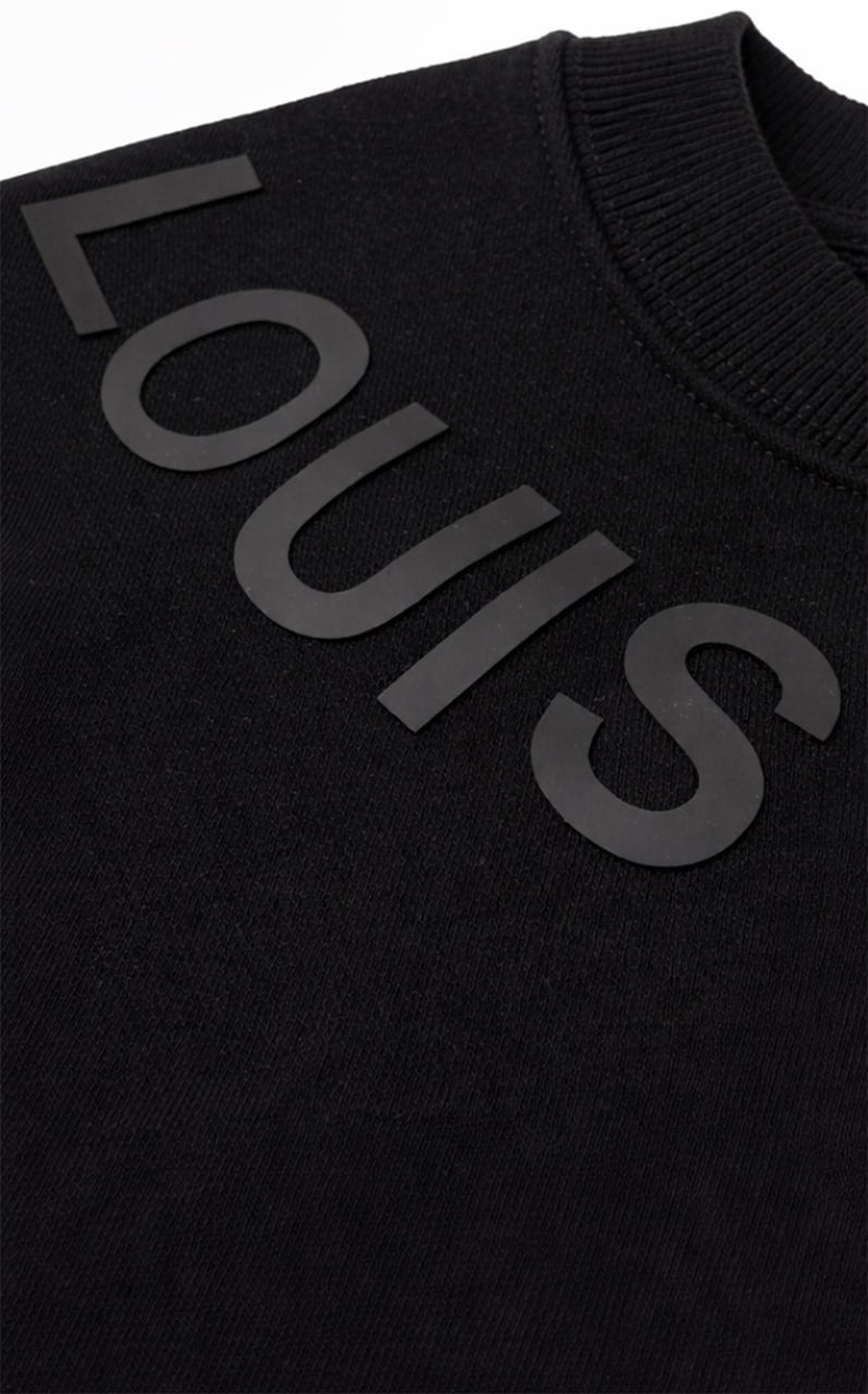 LV Tonal Logo Crewneck Sweatshirt – Black