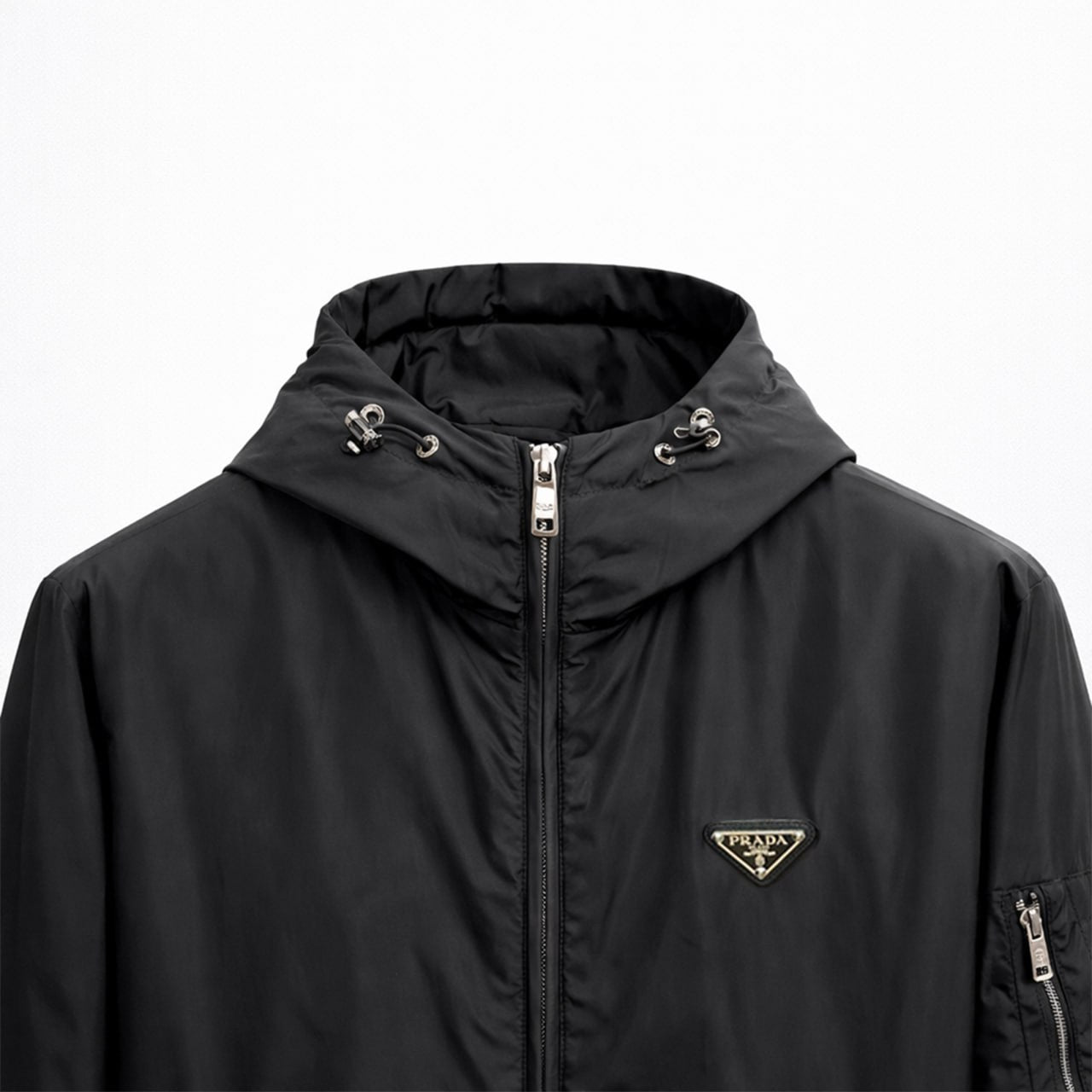 Re-Nylon Hooded Zip Jacket – Black