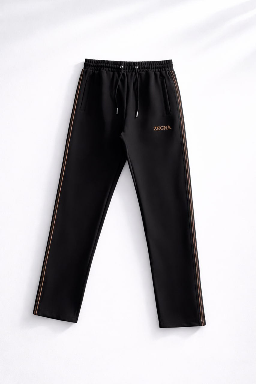Signature Track Jacket & Joggers Set – Black with Contrast Piping