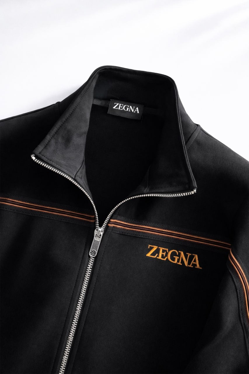 Signature Track Jacket & Joggers Set – Black with Contrast Piping