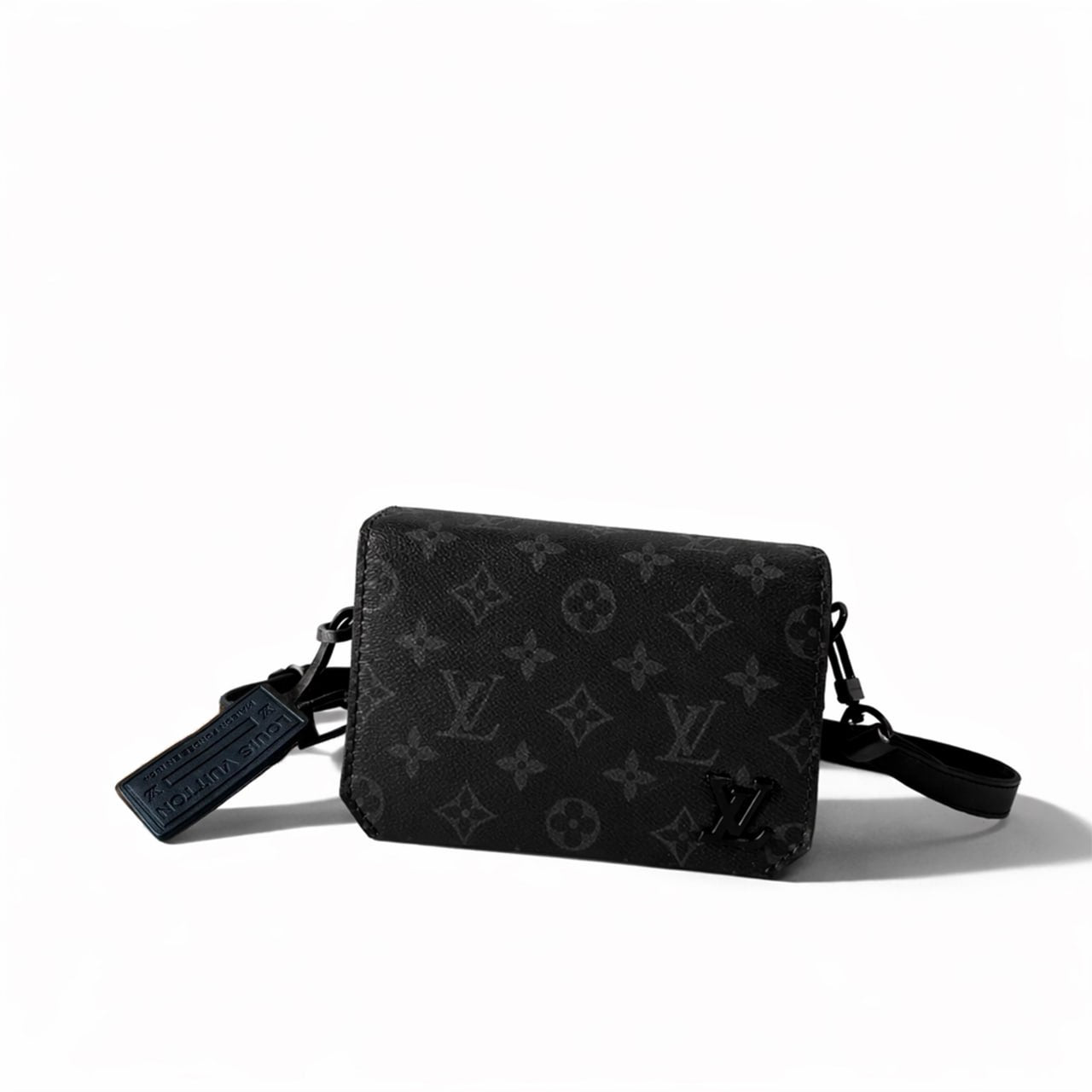 Monogram Eclipse Slim Pochette Crossbody (Black Hardware)