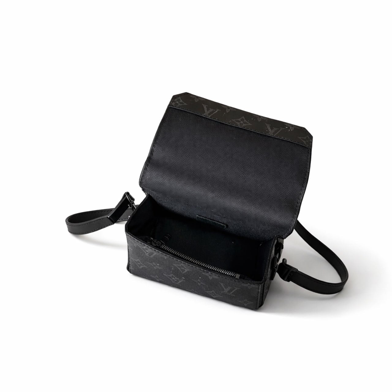 Monogram Eclipse Slim Pochette Crossbody (Black Hardware)