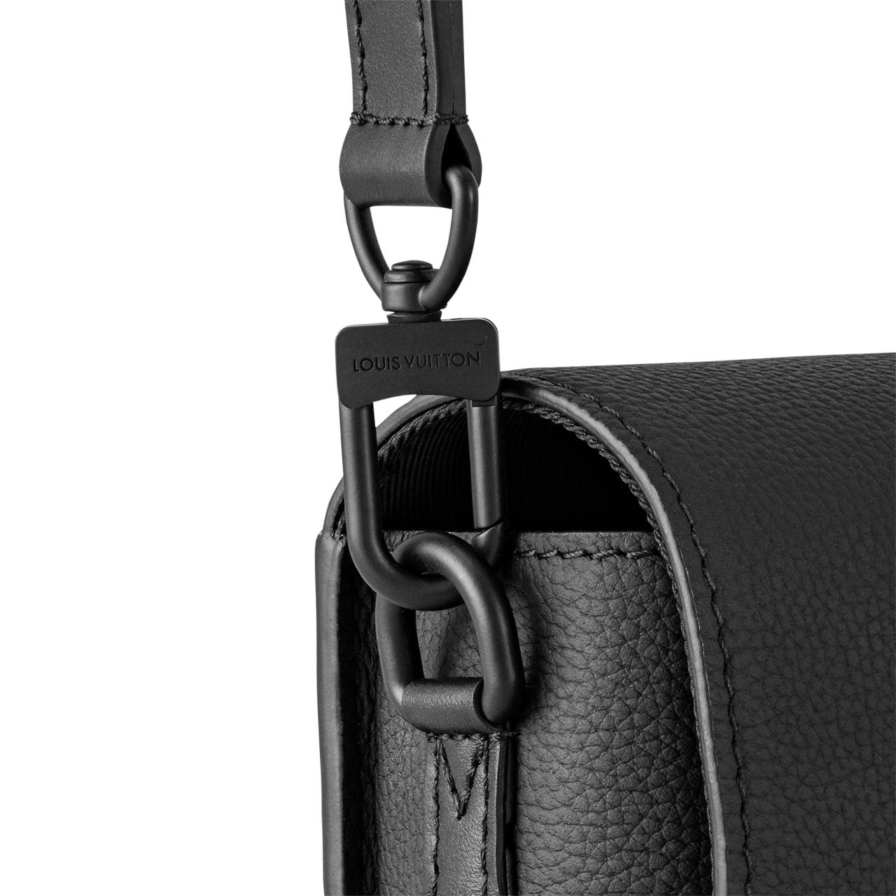 Taurillon Leather Slim Wallet Crossbody (Black)