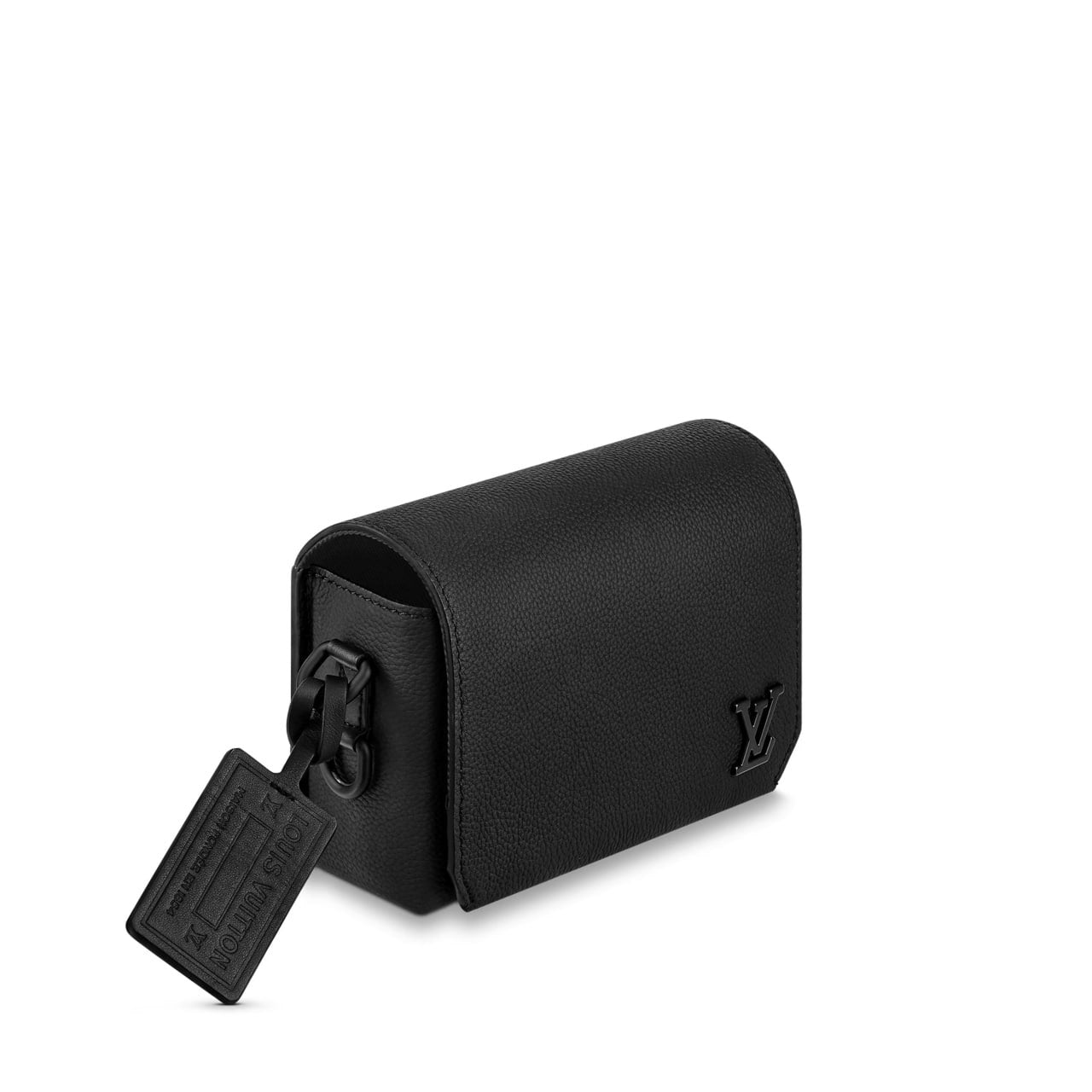 Taurillon Leather Slim Wallet Crossbody (Black)