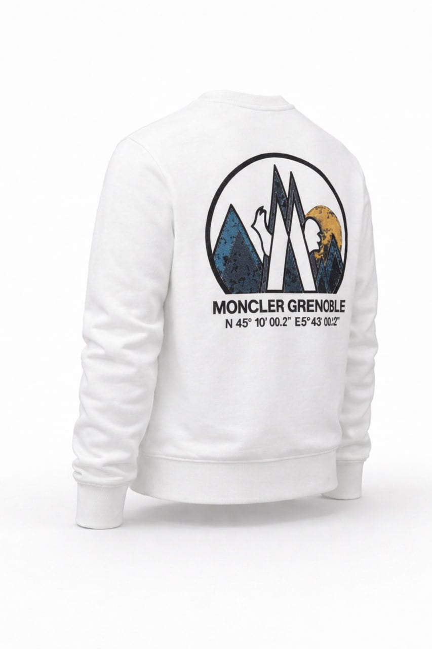 Grenoble Day-Namic Graphic Cotton Sweatshirt – White