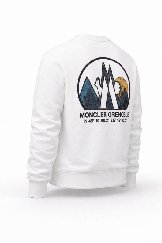 Grenoble Day-Namic Graphic Cotton Sweatshirt – White