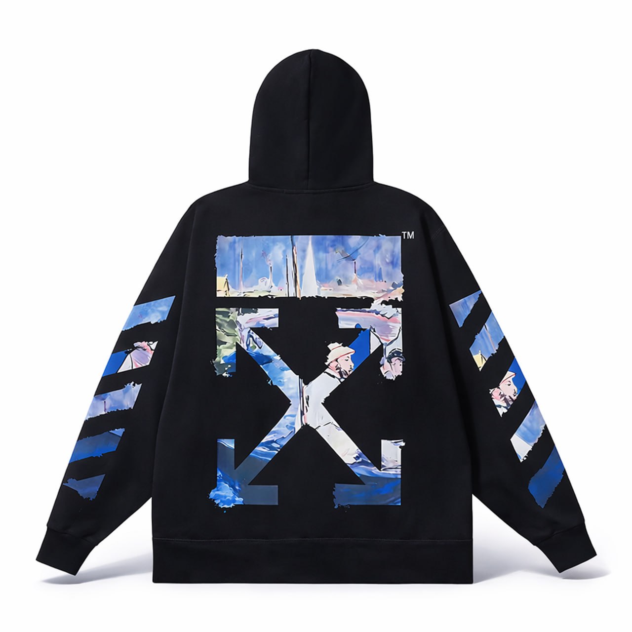 Arrows Graphic Zip Hoodie – Black