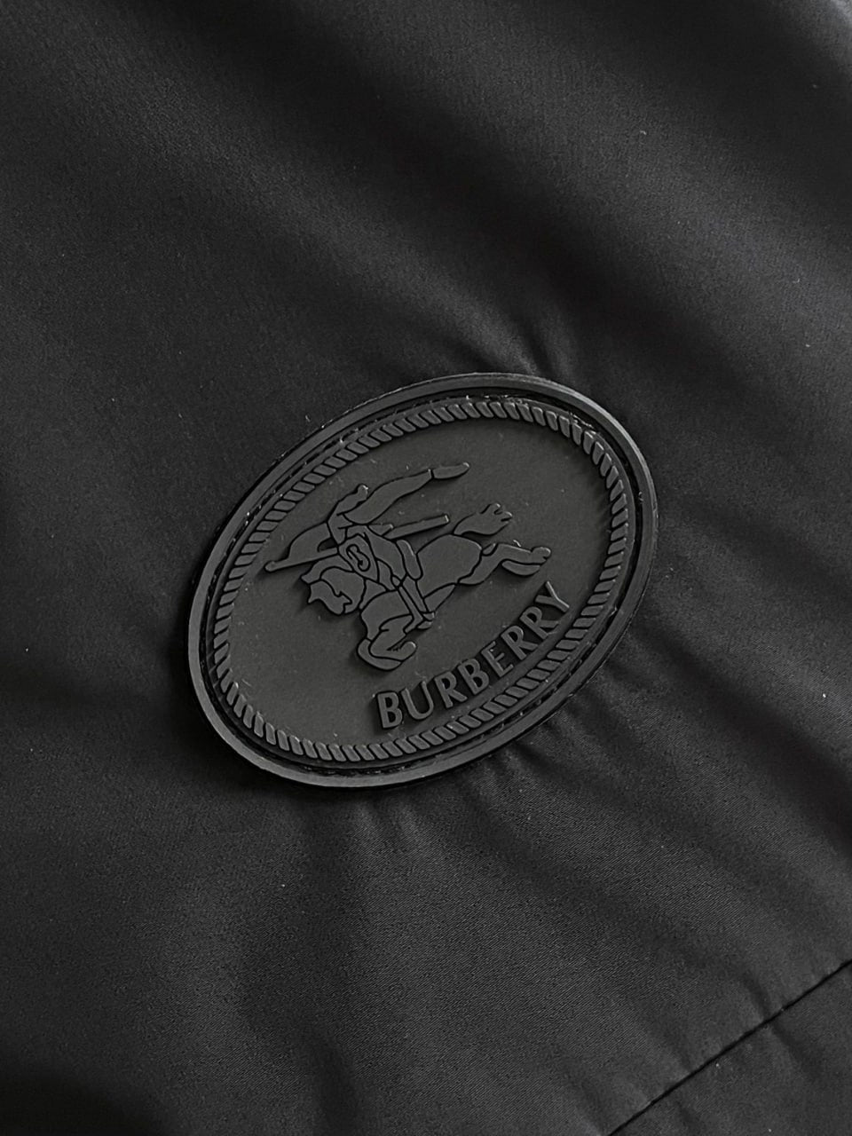 Hooded Nylon Jacket with Equestrian Knight Emblem