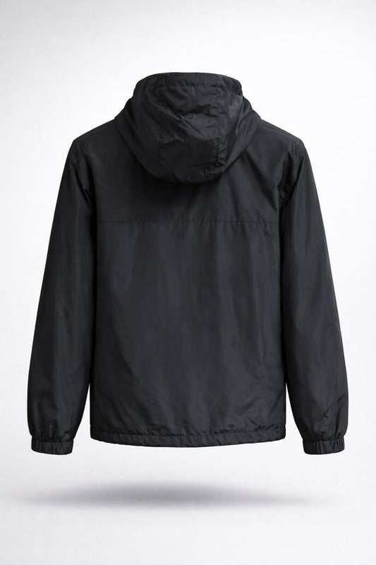 Hooded Nylon Jacket with Equestrian Knight Emblem