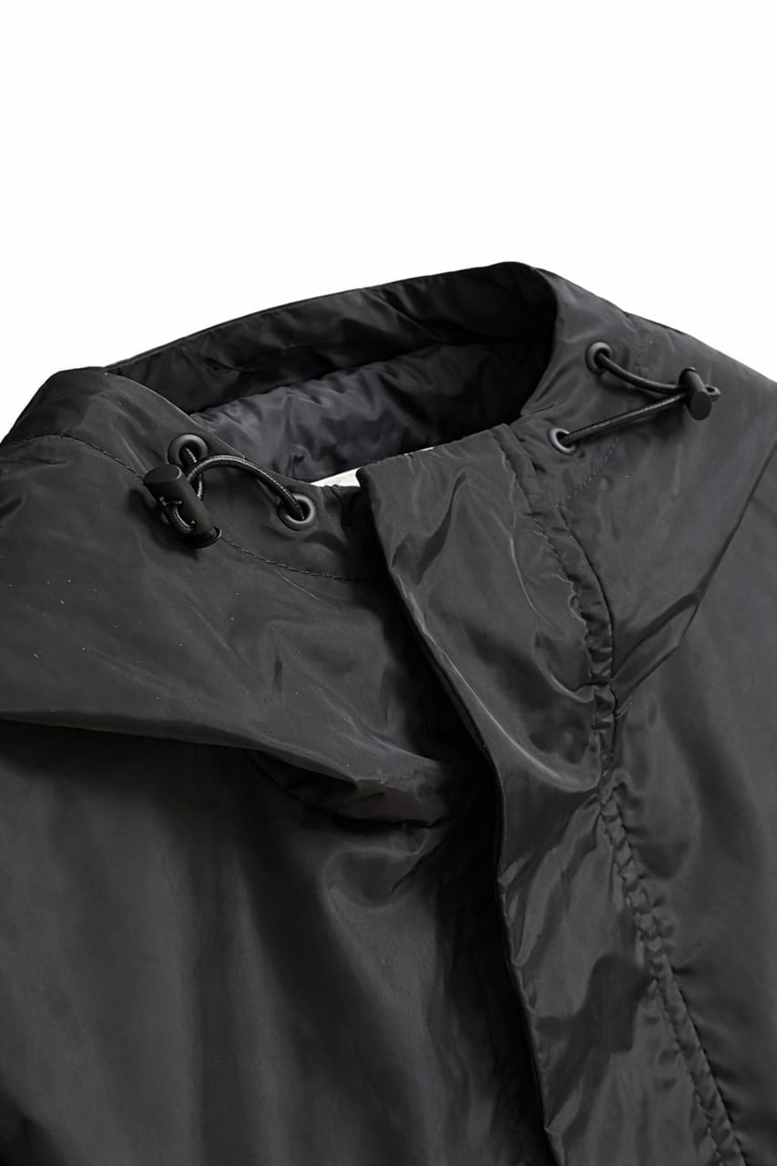 Hooded Nylon Jacket with Equestrian Knight Emblem