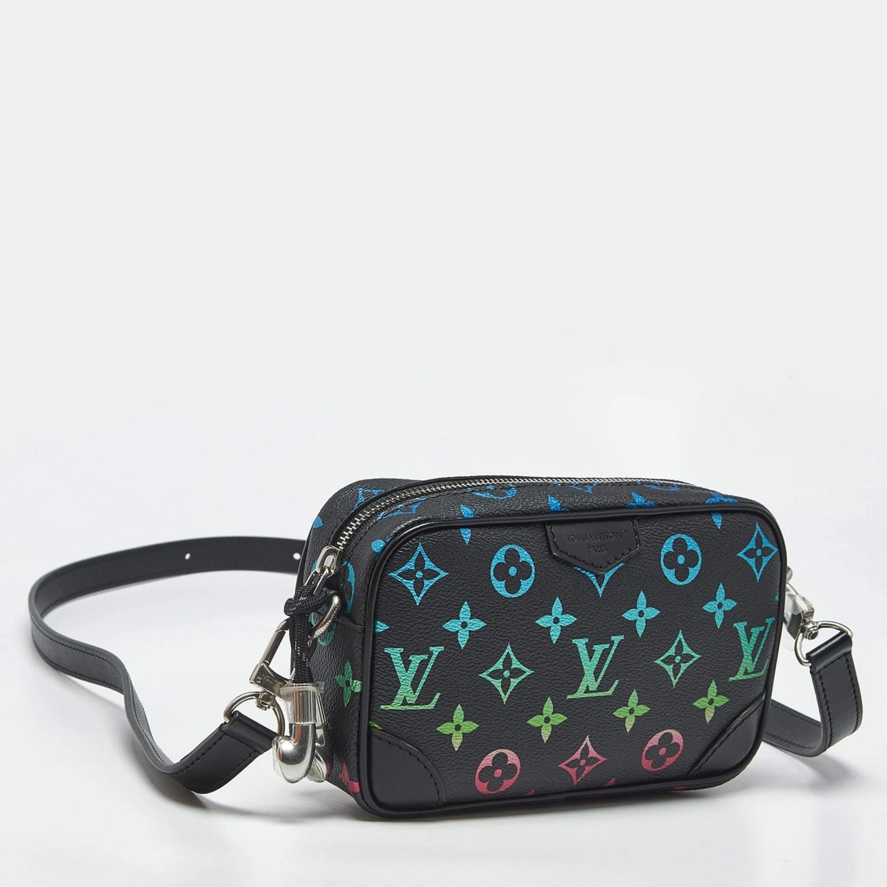 Monogram Multicolor Leather Crossbody Bag (Black)