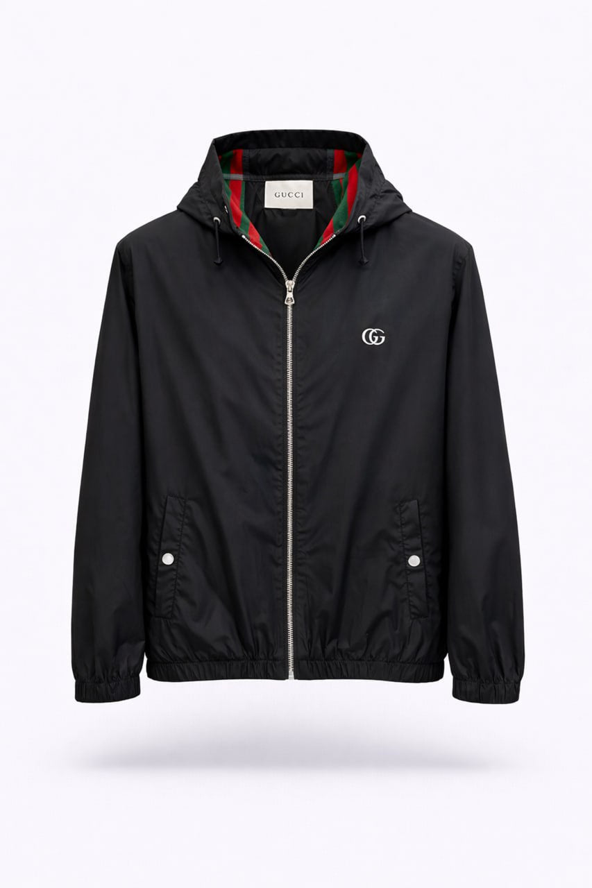 GG Logo Hooded Windbreaker Jacket