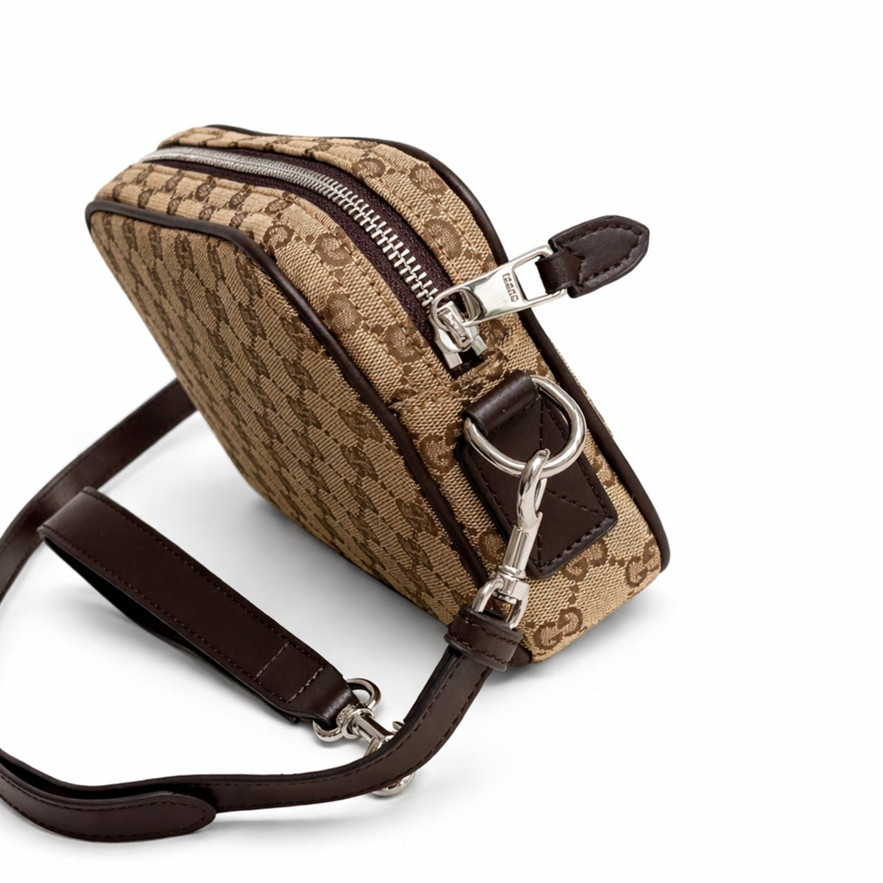 Supreme Canvas Crossbody / Clutch Bag (Beige/Ebony)