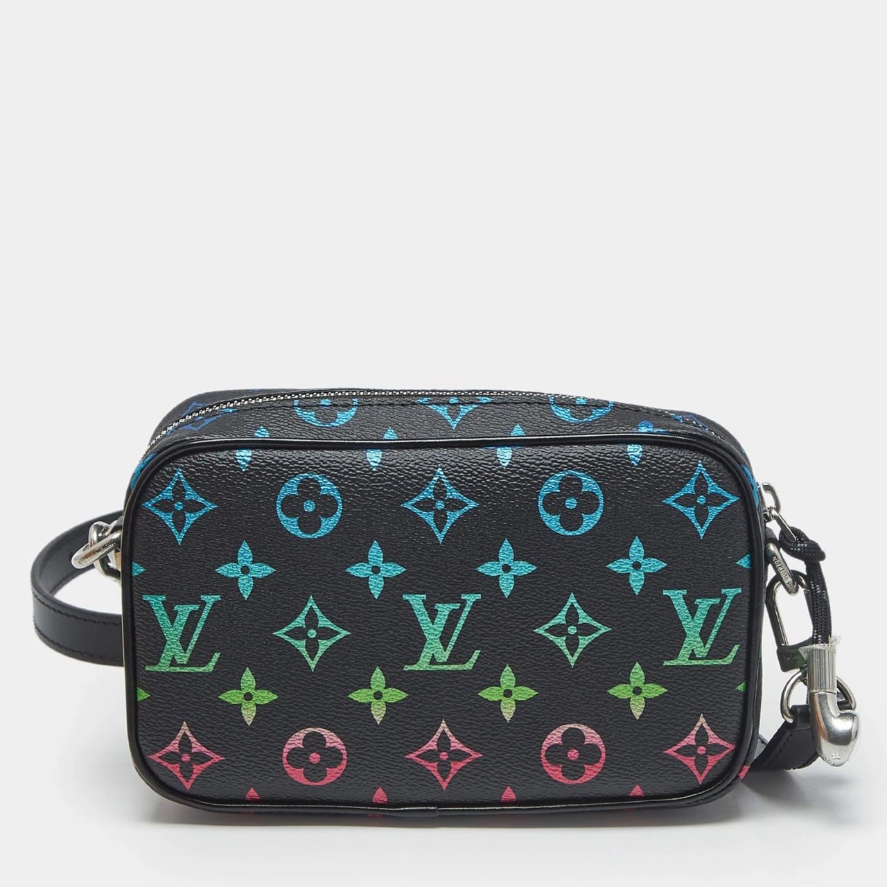 Monogram Multicolor Leather Crossbody Bag (Black)
