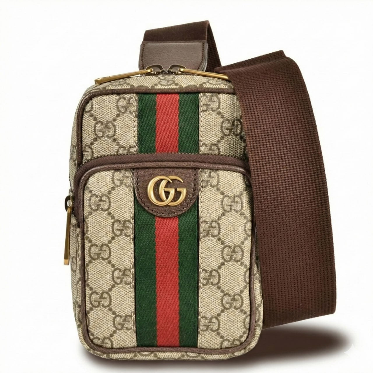 Ophidia Mini Crossbody Bag (Beige/Ebony)