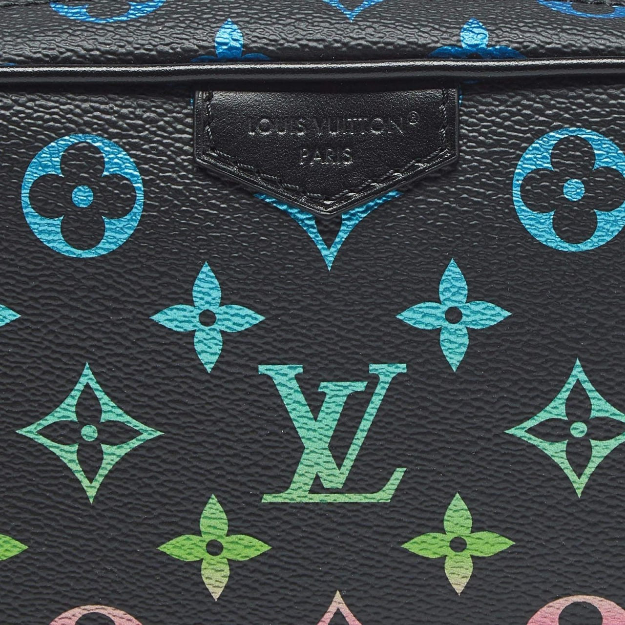 Monogram Multicolor Leather Crossbody Bag (Black)