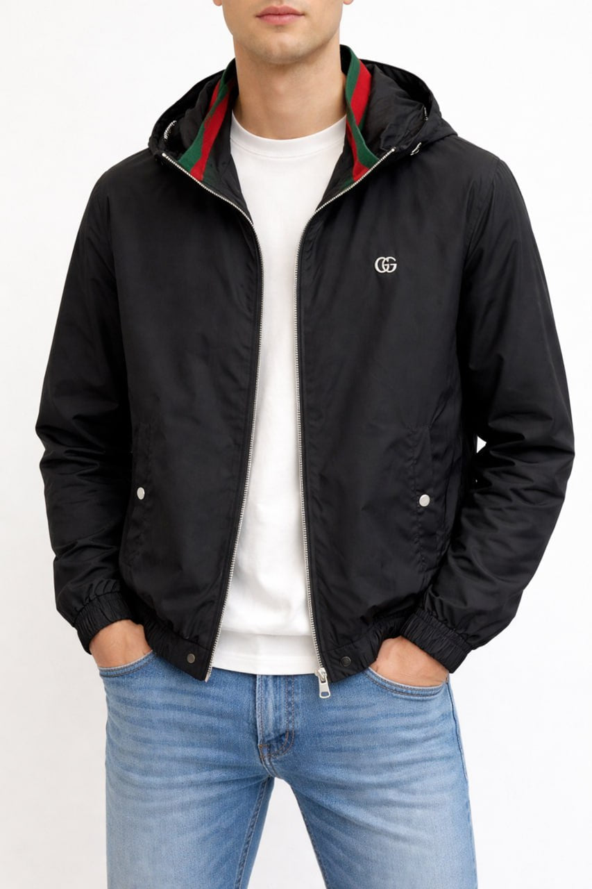 GG Logo Hooded Windbreaker Jacket