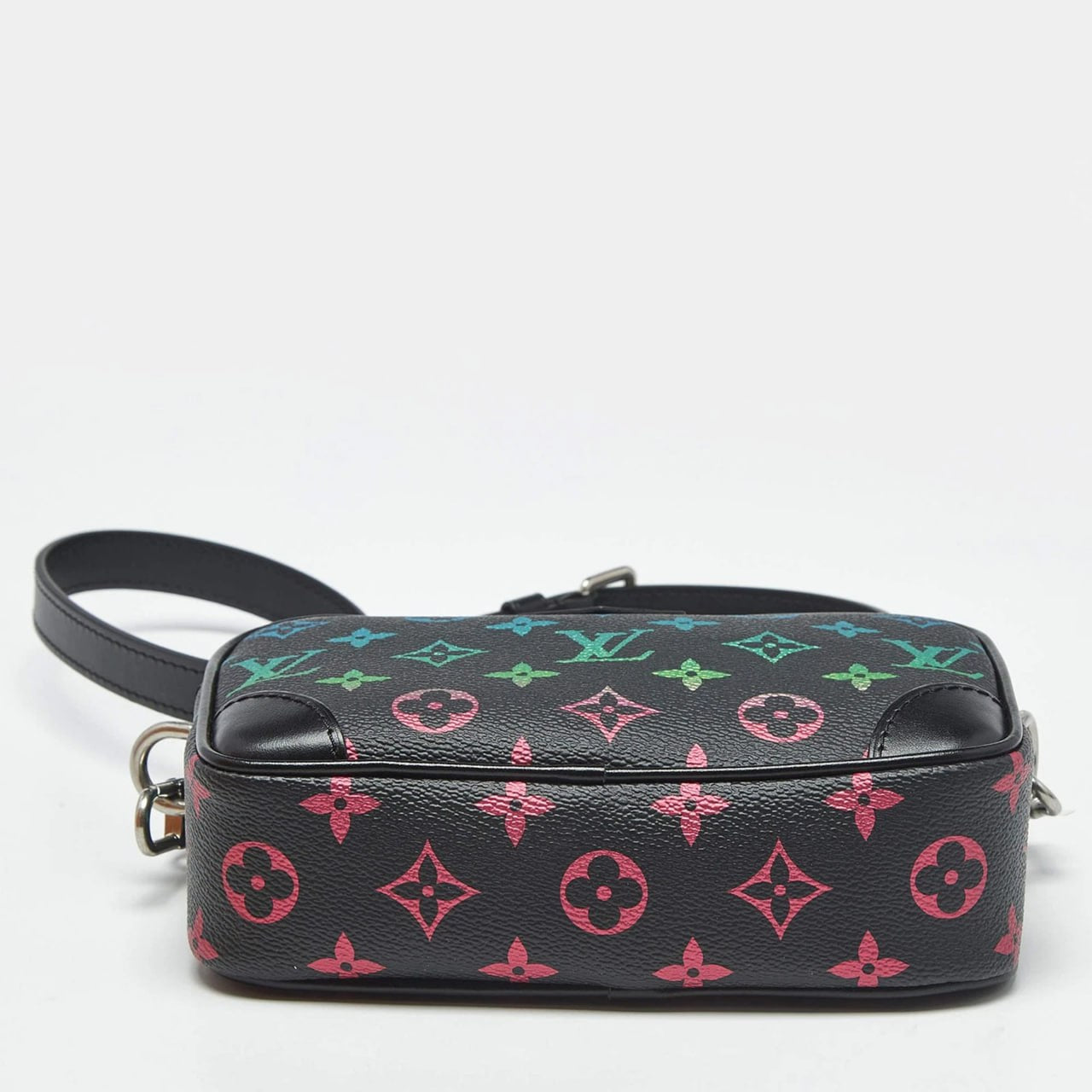 Monogram Multicolor Leather Crossbody Bag (Black)