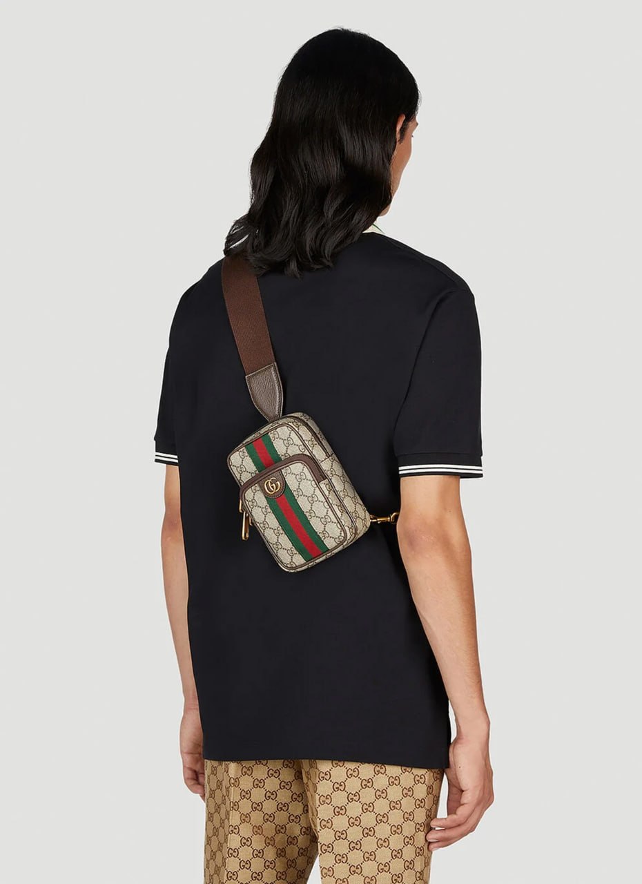 Ophidia Mini Crossbody Bag (Beige/Ebony)