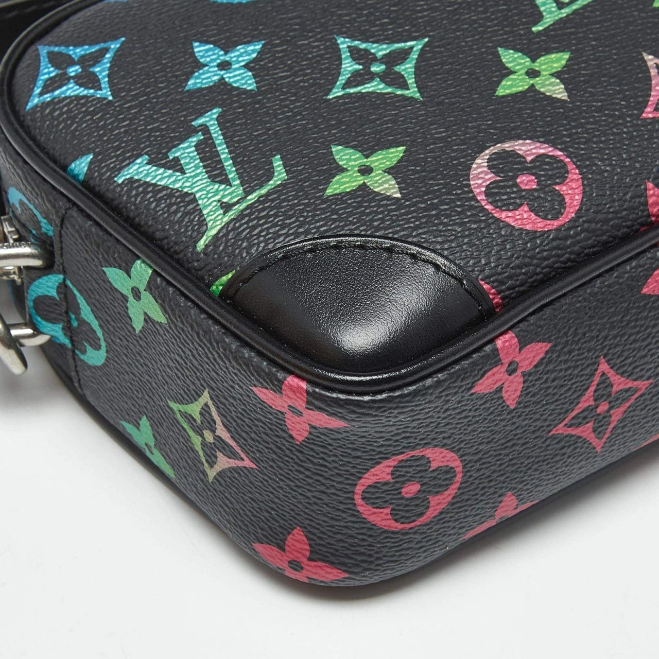 Monogram Multicolor Leather Crossbody Bag (Black)