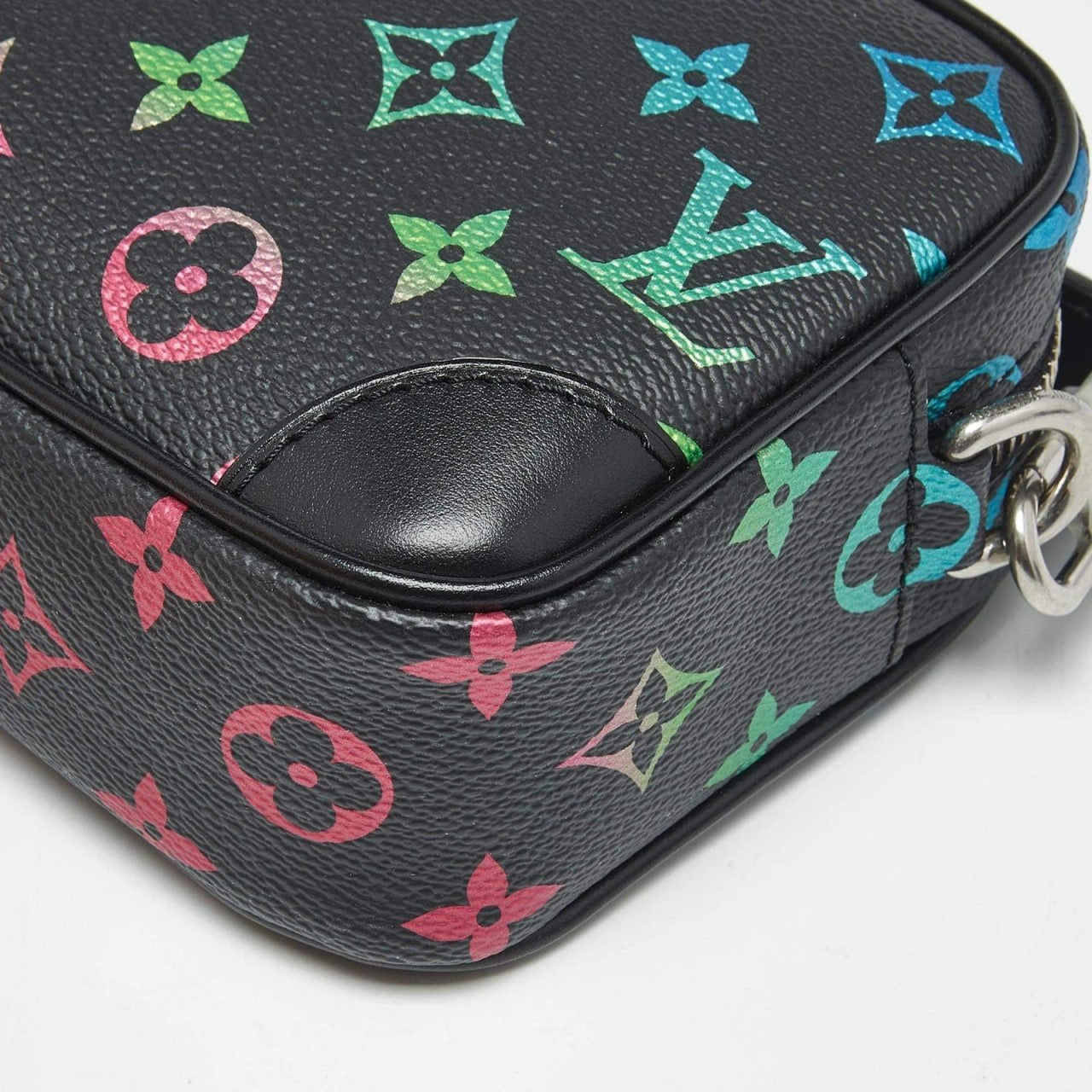 Monogram Multicolor Leather Crossbody Bag (Black)