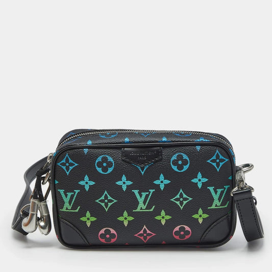 Monogram Multicolor Leather Crossbody Bag (Black)