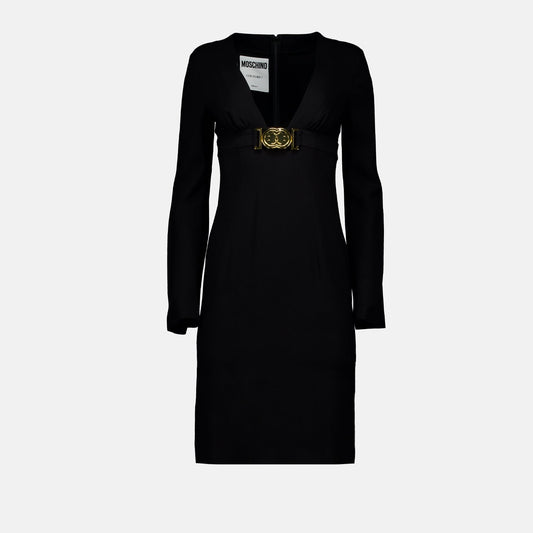 Belted V-Neck Midi Dress