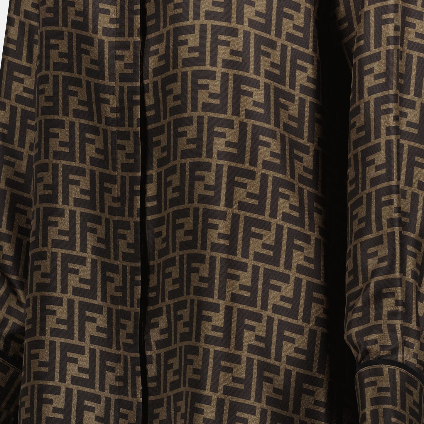 Monogram Silk Shirt Dress