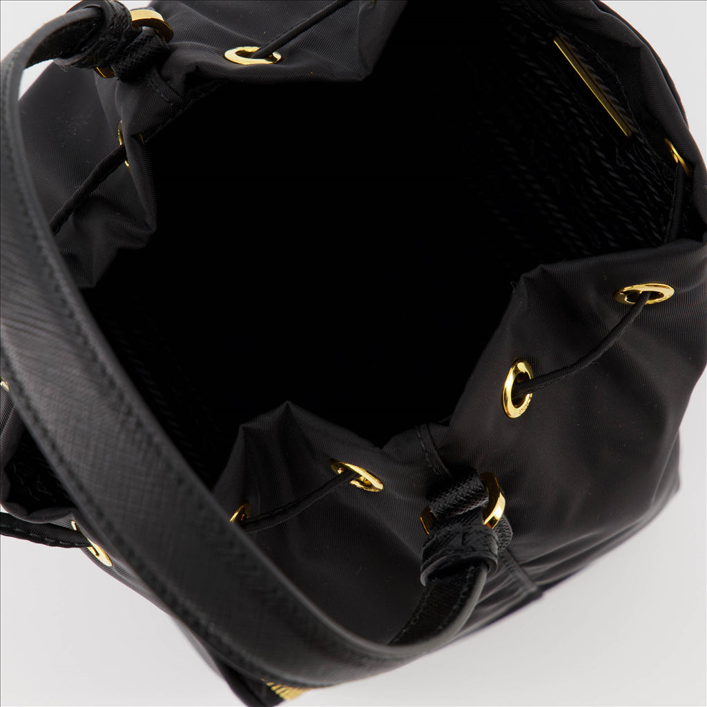 Duet Re-Nylon Mini Bucket Bag (Black)