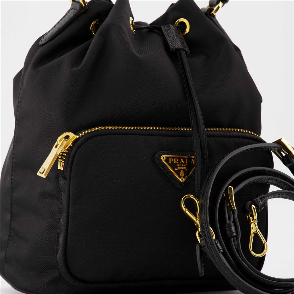 Duet Re-Nylon Mini Bucket Bag (Black)