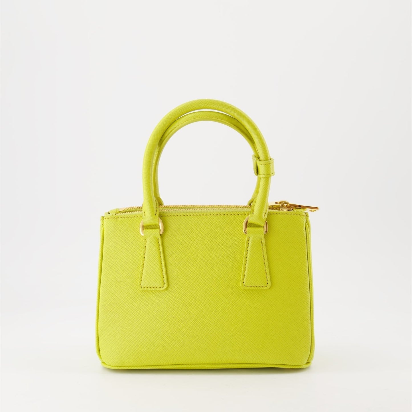 Galleria Mini Saffiano Leather Handbag (Lime Yellow)