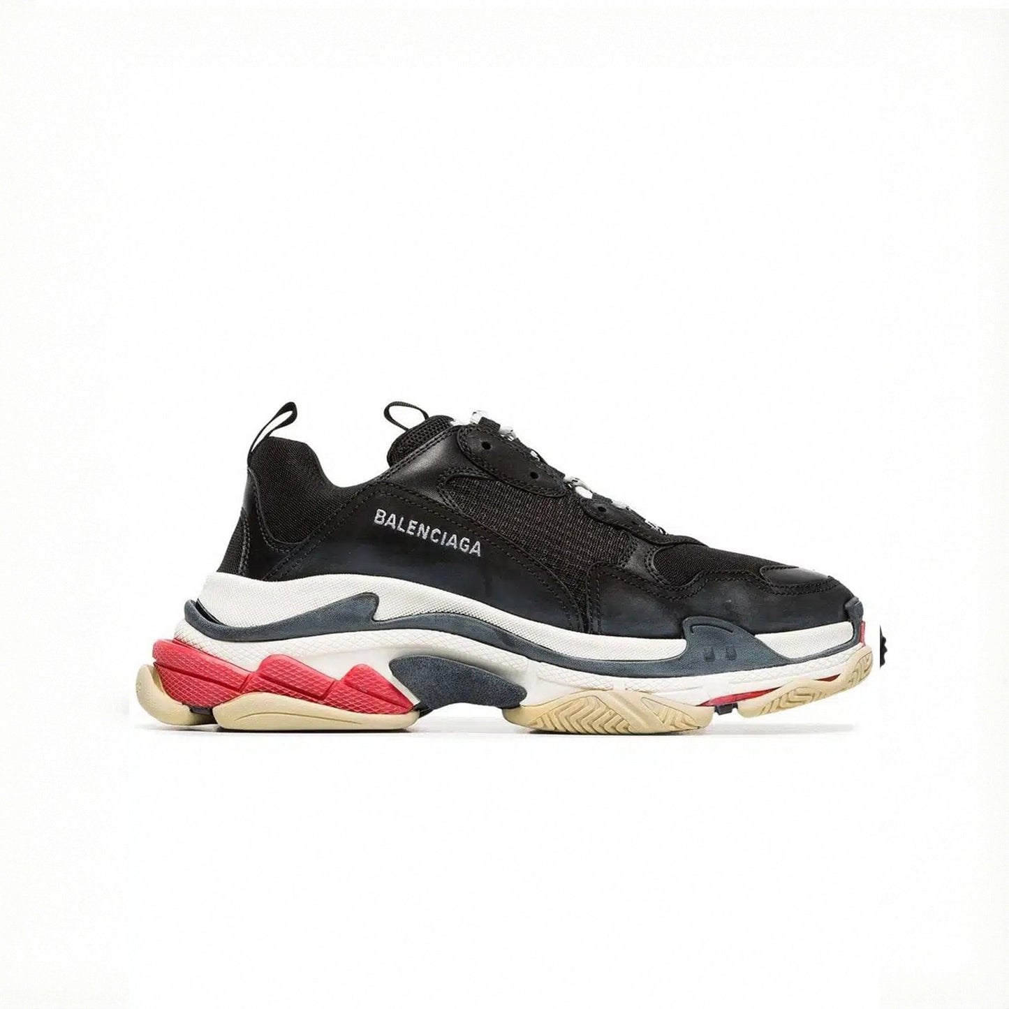 Black Triple S Leather Sneakers
