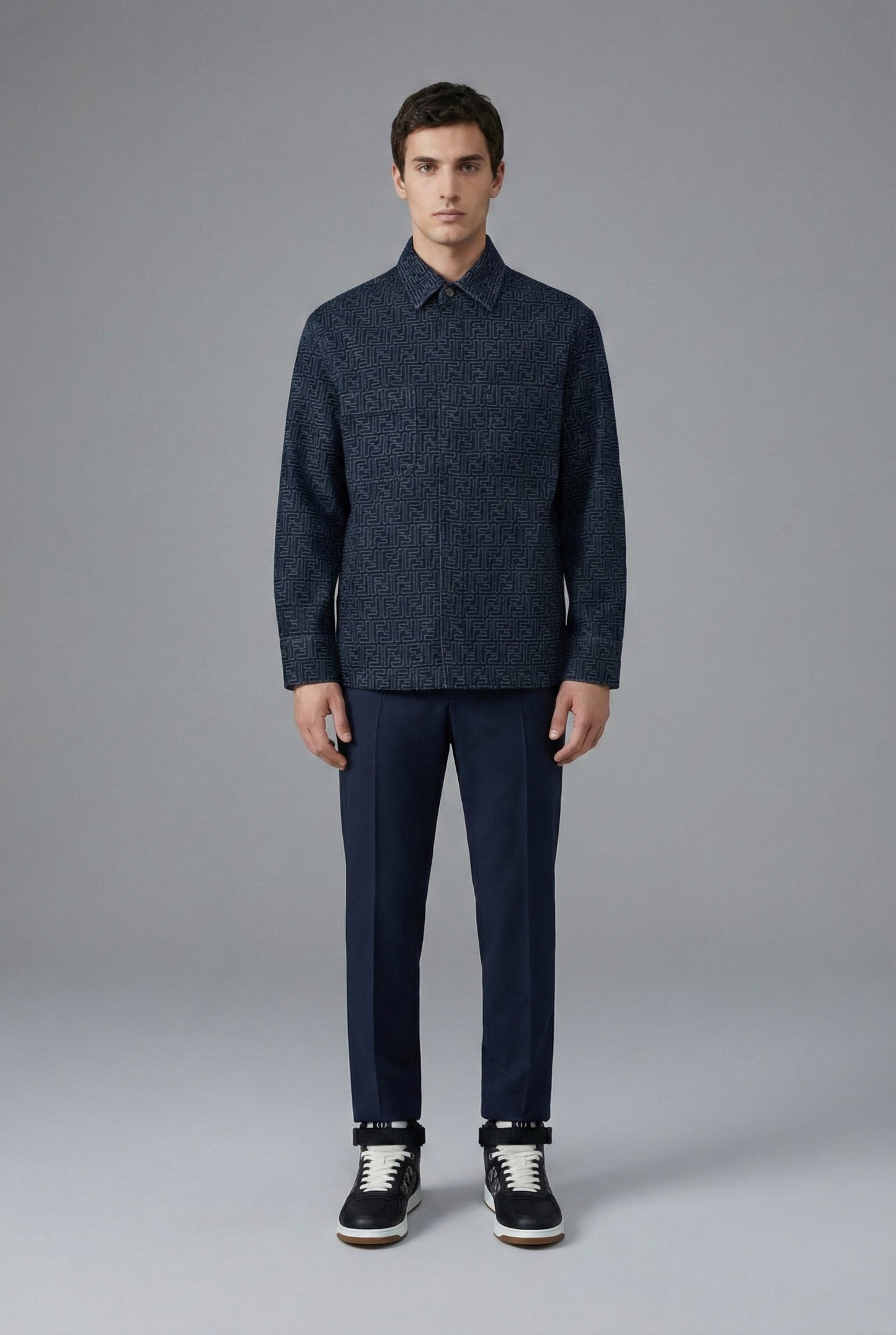 Roma FF Monogram Denim Overshirt